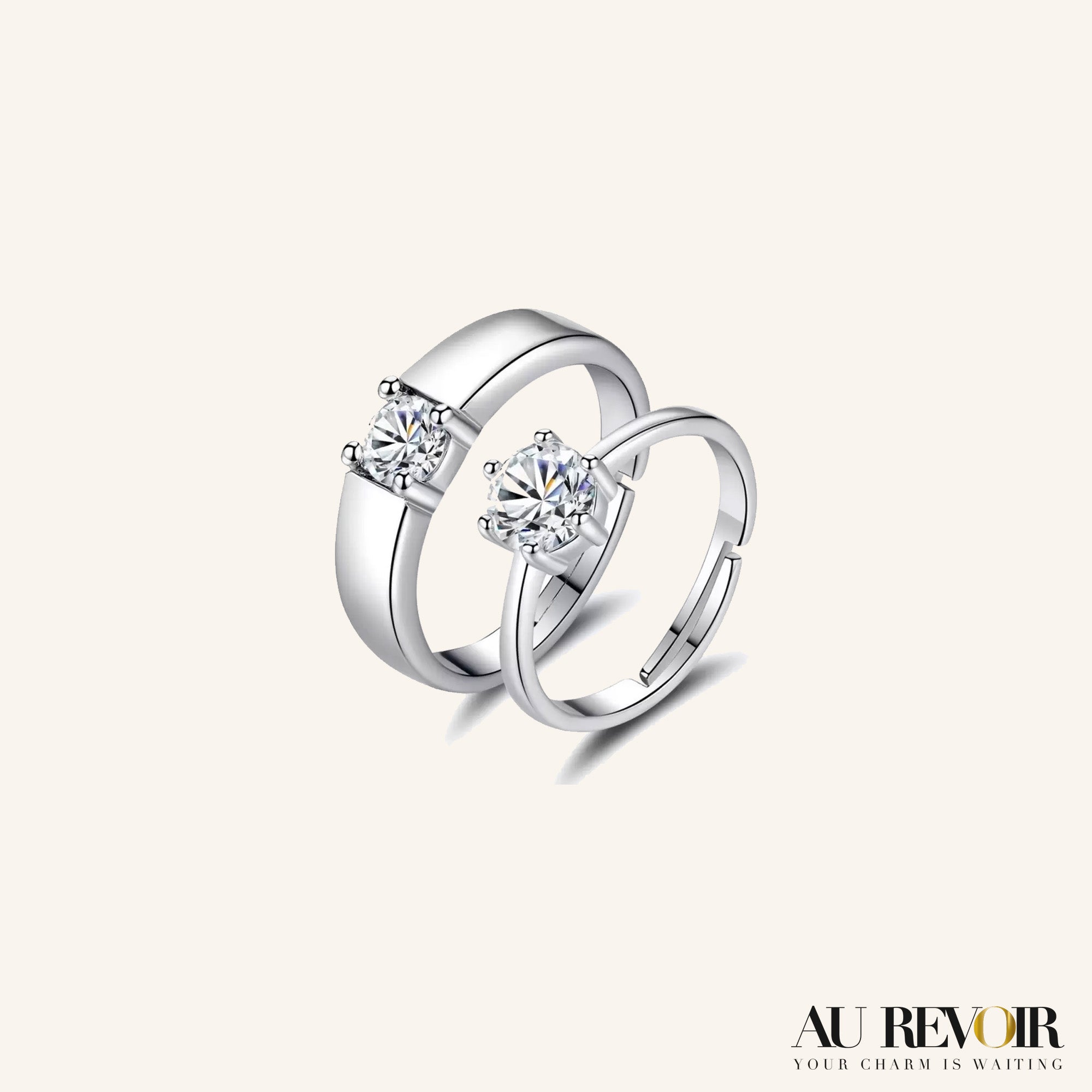 Moissanite Diamond Matching Wedding Rings Set Gullei.com